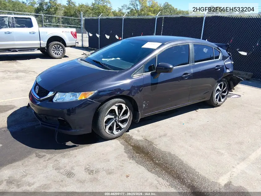 2014 HONDA CIVIC VIN 2HGFB2F56EH533204 — фото 2
