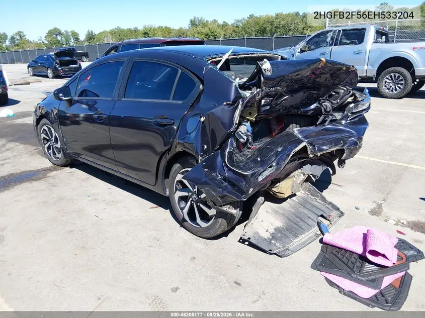 2014 HONDA CIVIC VIN 2HGFB2F56EH533204 — фото 3