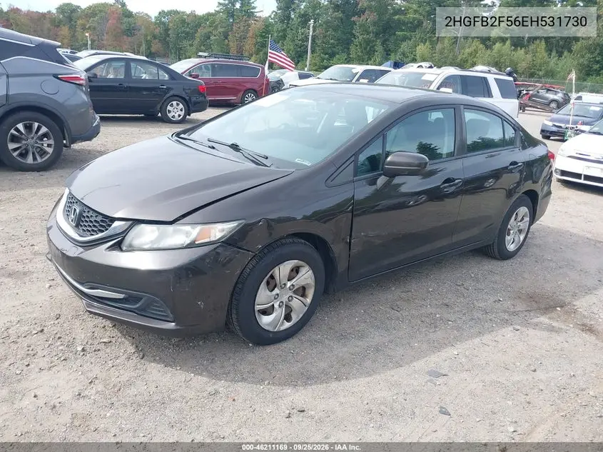 2014 HONDA CIVIC VIN 2HGFB2F56EH531730 — фото 2