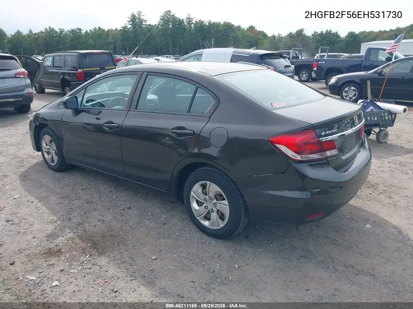 2014 HONDA CIVIC VIN 2HGFB2F56EH531730 — фото 3