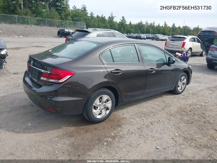 2014 HONDA CIVIC VIN 2HGFB2F56EH531730 — фото 4