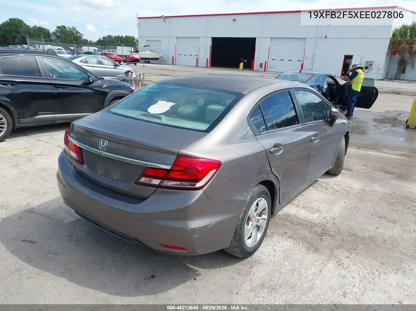 2014 HONDA CIVIC VIN 19XFB2F5XEE027806 — фото 2