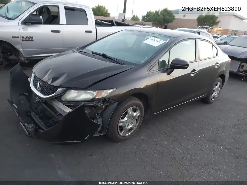 2014 HONDA CIVIC VIN 2HGFB2F5XEH523890 — фото 2