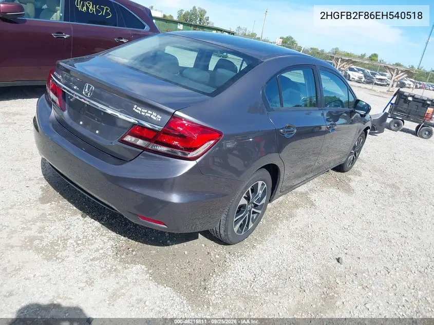 2014 HONDA CIVIC VIN 2HGFB2F86EH540518 — фото 4