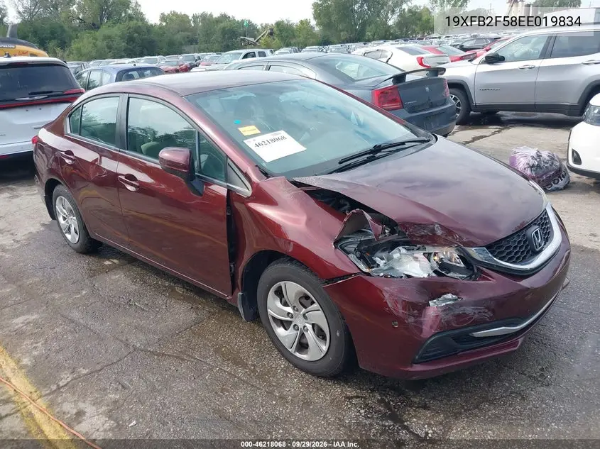 HONDA CIVIC 2014, VIN 19XFB2F58EE019834