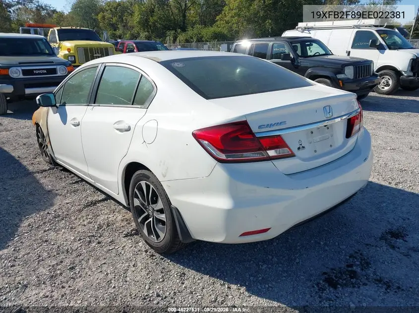 2014 HONDA CIVIC VIN 19XFB2F89EE022381 — фото 3