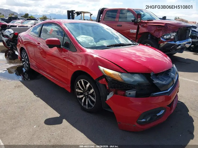 HONDA CIVIC 2014, VIN 2HGFG3B06EH510801