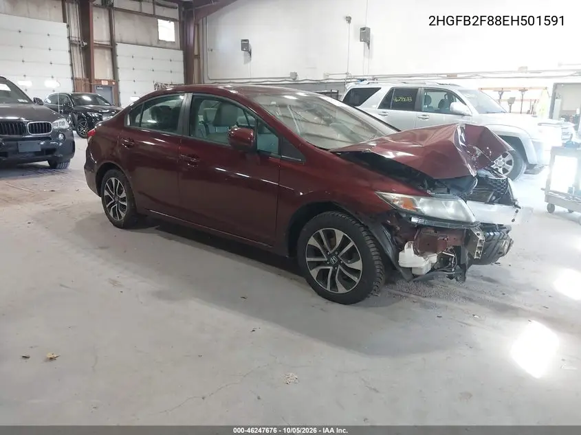 HONDA CIVIC 2014, VIN 2HGFB2F88EH501591