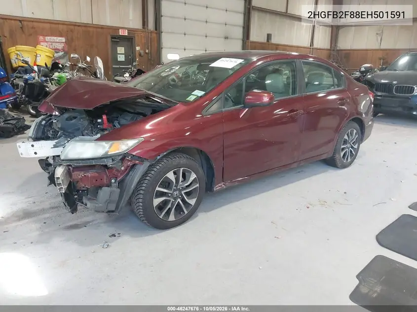 2014 HONDA CIVIC VIN 2HGFB2F88EH501591 — фото 2