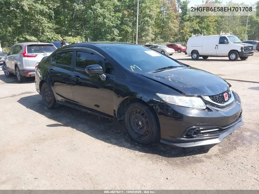 HONDA CIVIC 2014, VIN 2HGFB6E58EH701708