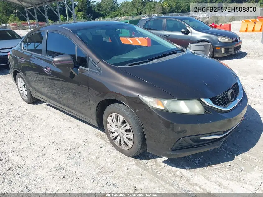 HONDA CIVIC 2014, VIN 2HGFB2F57EH508800