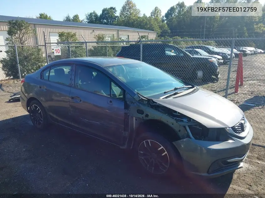 HONDA CIVIC 2014, VIN 19XFB2F57EE012759