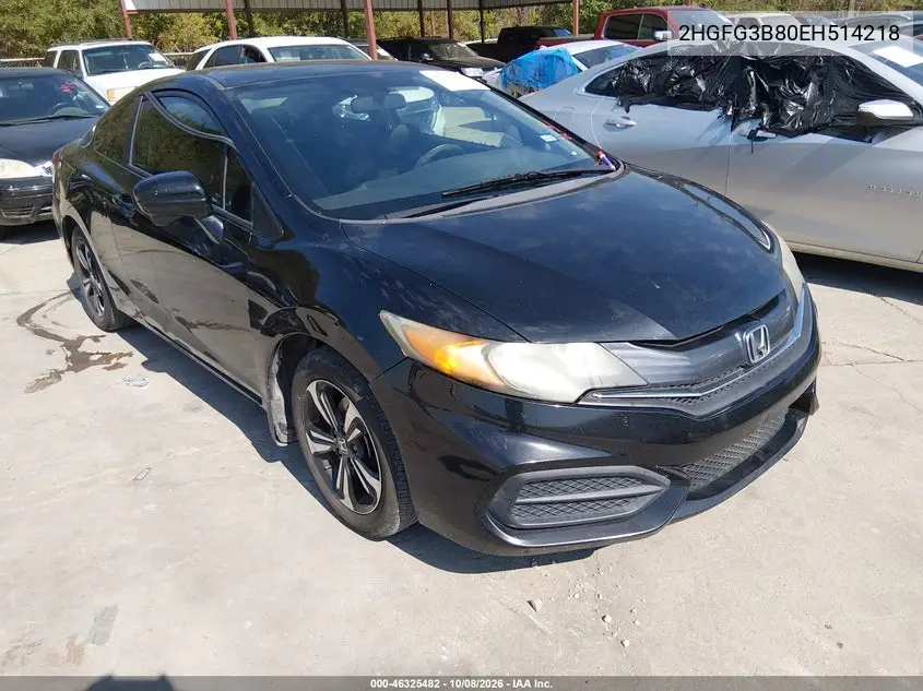 HONDA CIVIC 2014, VIN 2HGFG3B80EH514218