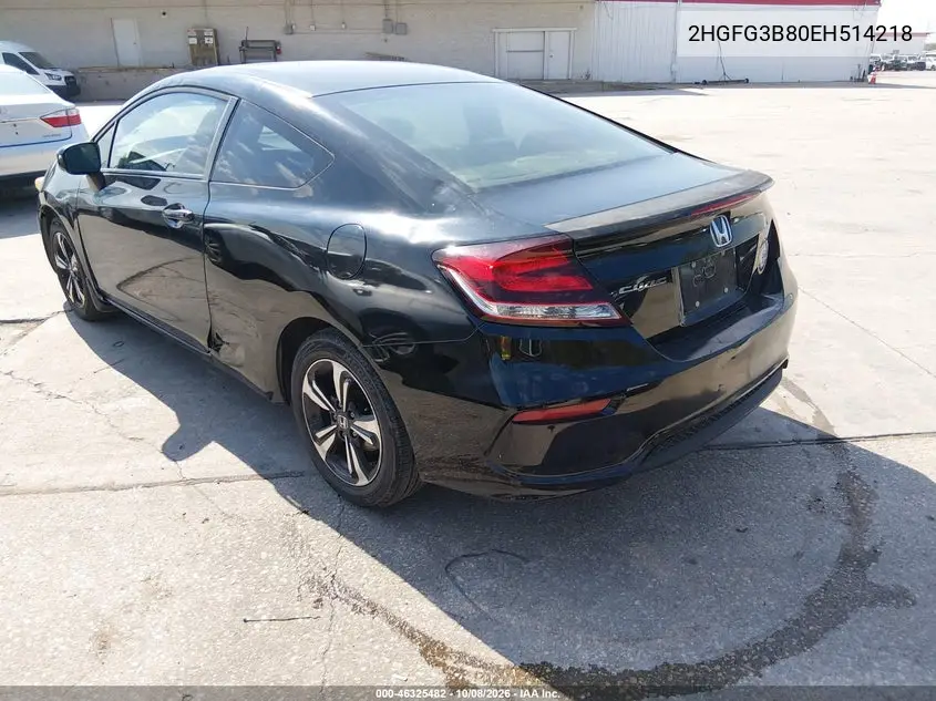 2014 HONDA CIVIC VIN 2HGFG3B80EH514218 — фото 3