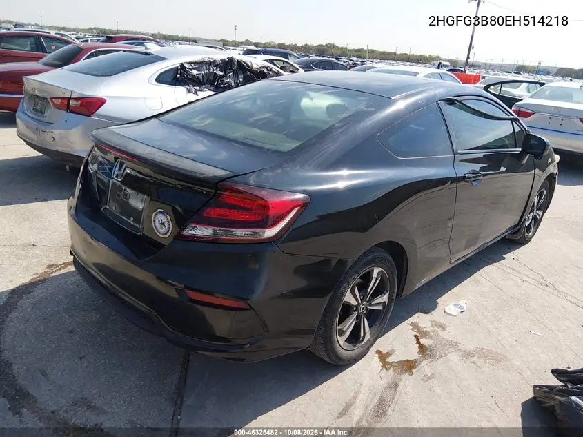 2014 HONDA CIVIC VIN 2HGFG3B80EH514218 — фото 4