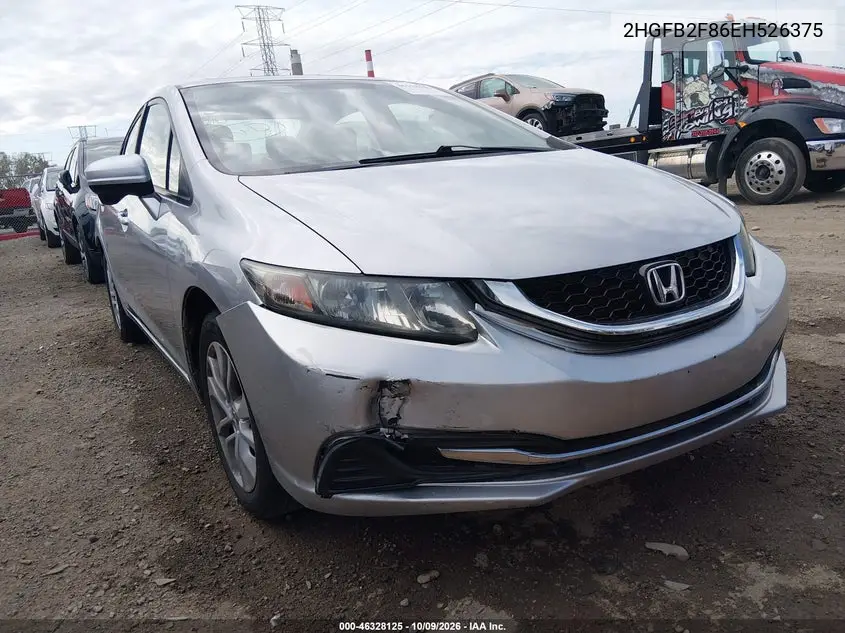 HONDA CIVIC 2014, VIN 2HGFB2F86EH526375
