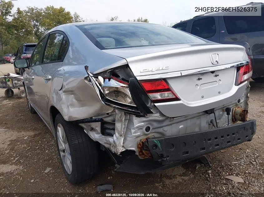 2014 HONDA CIVIC VIN 2HGFB2F86EH526375 — фото 3