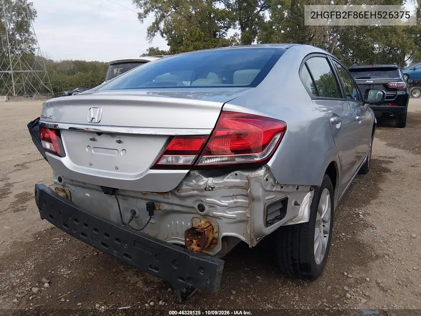 2014 HONDA CIVIC VIN 2HGFB2F86EH526375 — фото 4