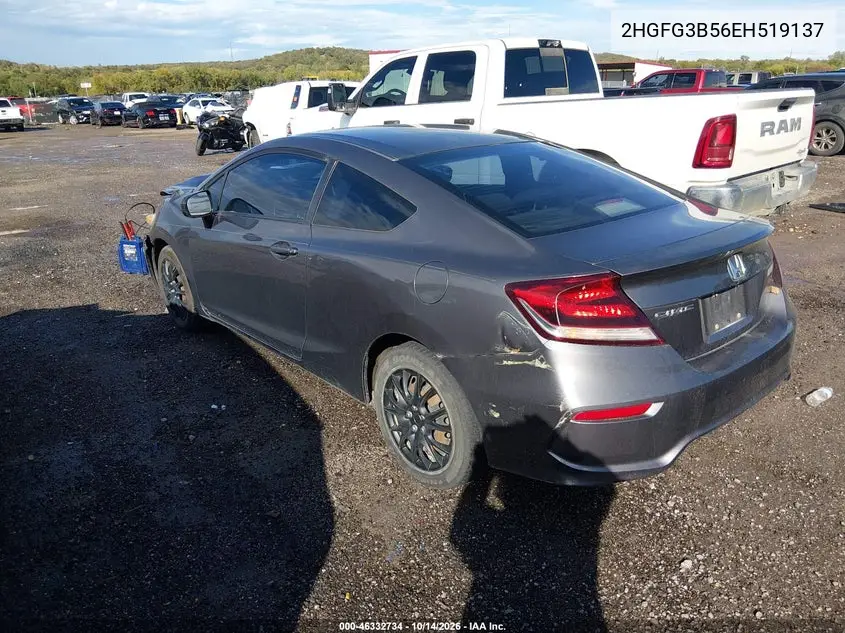 2014 HONDA CIVIC VIN 2HGFG3B56EH519137 — фото 3