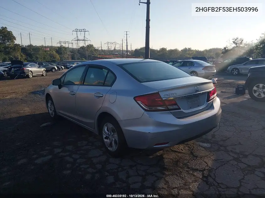2014 HONDA CIVIC VIN 2HGFB2F53EH503996 — фото 3