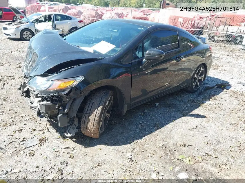2014 HONDA CIVIC VIN 2HGFG4A52EH701814 — фото 2