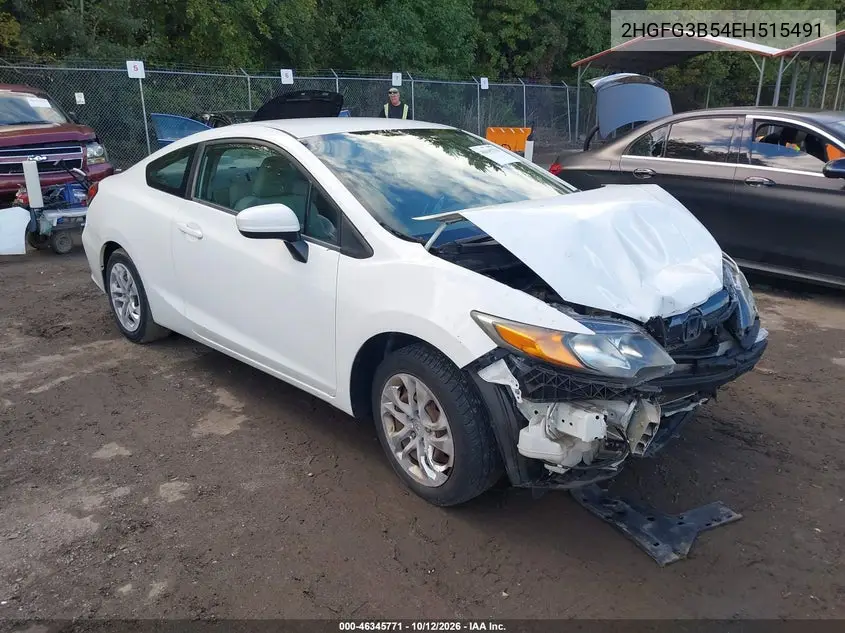HONDA CIVIC 2014, VIN 2HGFG3B54EH515491