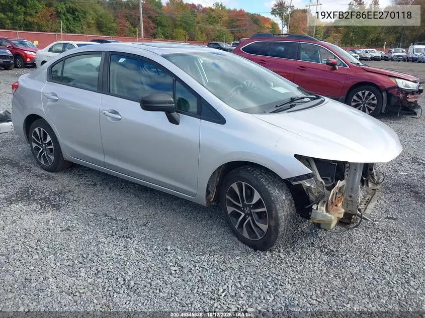 HONDA CIVIC 2014, VIN 19XFB2F86EE270118