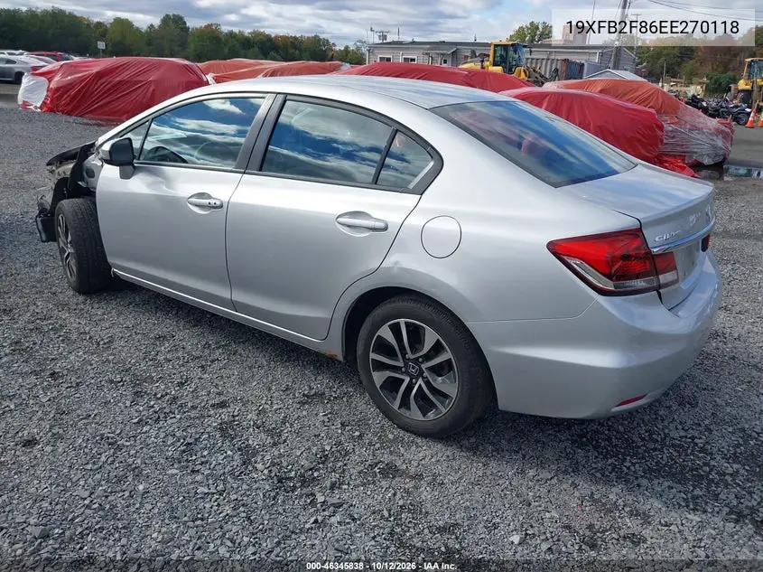2014 HONDA CIVIC VIN 19XFB2F86EE270118 — фото 3