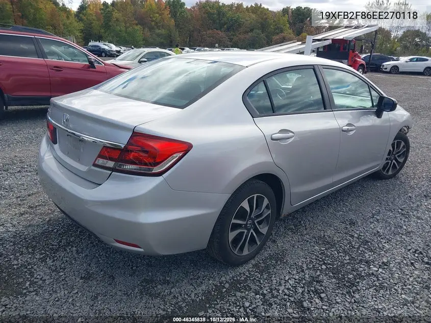 2014 HONDA CIVIC VIN 19XFB2F86EE270118 — фото 4