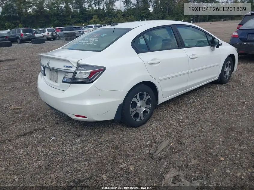 2014 HONDA CIVIC VIN 19XFB4F26EE201839 — фото 4