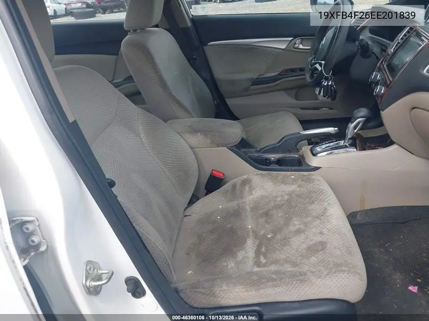 2014 HONDA CIVIC VIN 19XFB4F26EE201839 — фото 5
