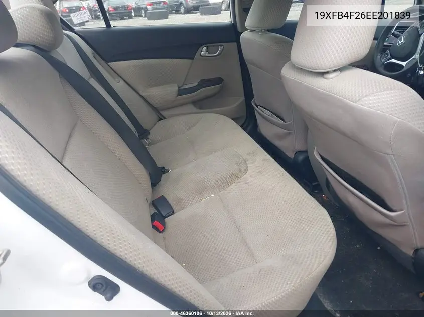 2014 HONDA CIVIC VIN 19XFB4F26EE201839 — фото 8