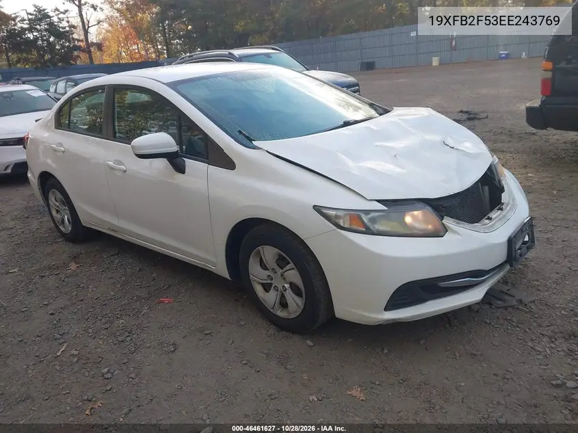 HONDA CIVIC 2014, VIN 19XFB2F53EE243769