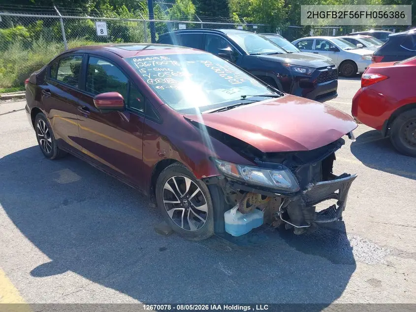 HONDA CIVIC 2015, VIN 2HGFB2F56FH056386