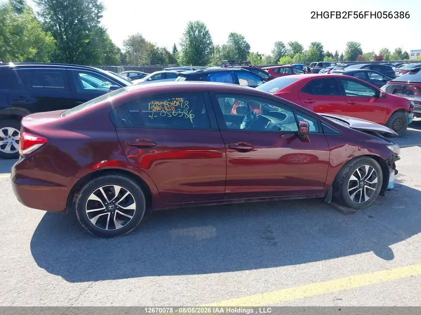 2015 HONDA CIVIC VIN 2HGFB2F56FH056386 — фото 14
