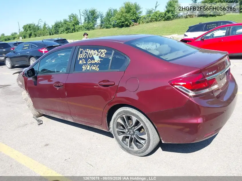 2015 HONDA CIVIC VIN 2HGFB2F56FH056386 — фото 15