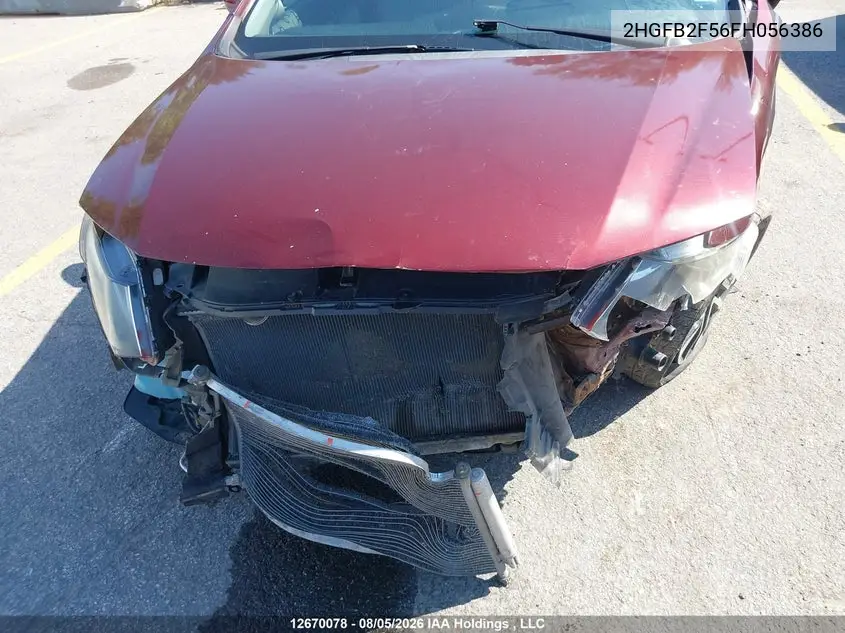 2015 HONDA CIVIC VIN 2HGFB2F56FH056386 — фото 6