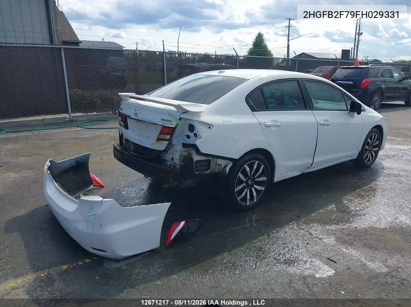 2015 HONDA CIVIC VIN 2HGFB2F79FH029331 — фото 12