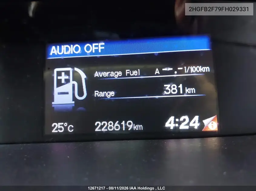 2015 HONDA CIVIC VIN 2HGFB2F79FH029331 — фото 16