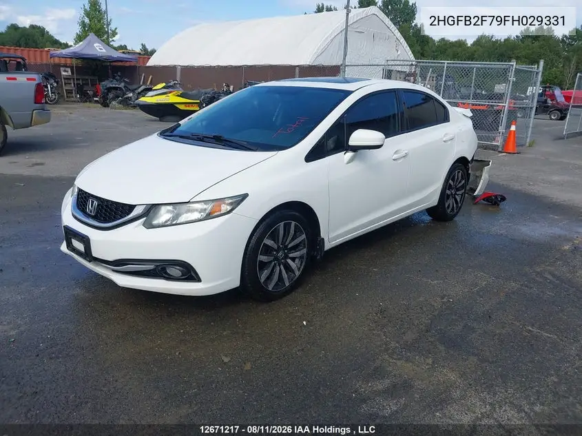 2015 HONDA CIVIC VIN 2HGFB2F79FH029331 — фото 2