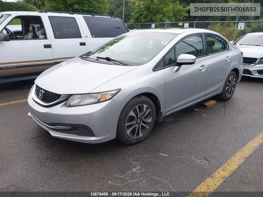 2015 HONDA CIVIC VIN 2HGFB2E50FH006553 — фото 2