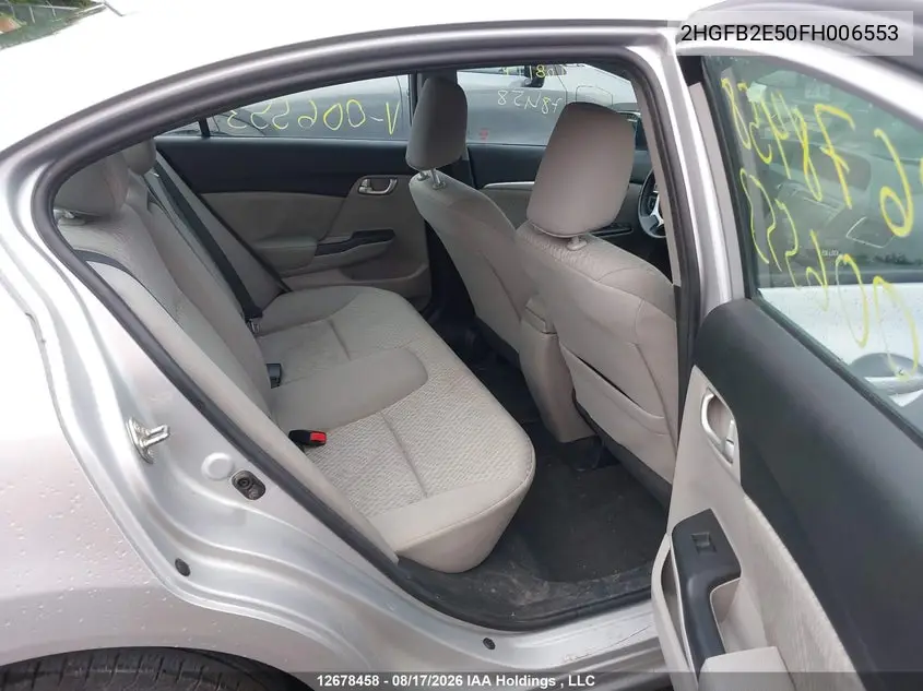 2015 HONDA CIVIC VIN 2HGFB2E50FH006553 — фото 8