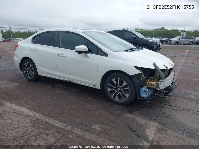 HONDA CIVIC 2015, VIN 2HGFB2E52FH015755