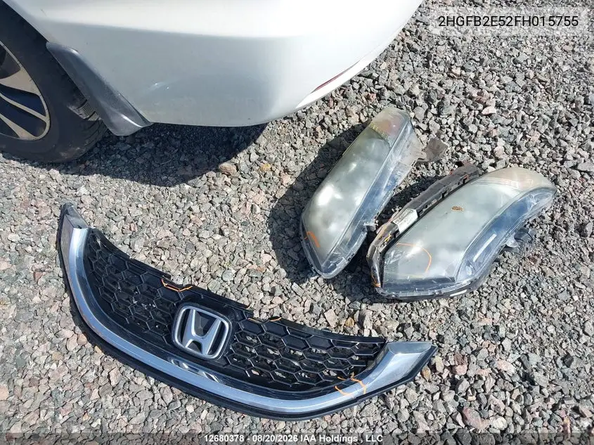 2015 HONDA CIVIC VIN 2HGFB2E52FH015755 — фото 12