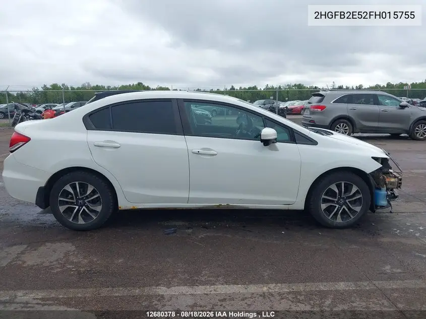 2015 HONDA CIVIC VIN 2HGFB2E52FH015755 — фото 14