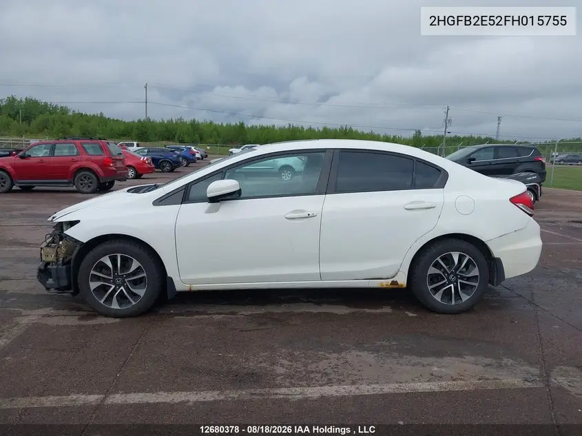 2015 HONDA CIVIC VIN 2HGFB2E52FH015755 — фото 15