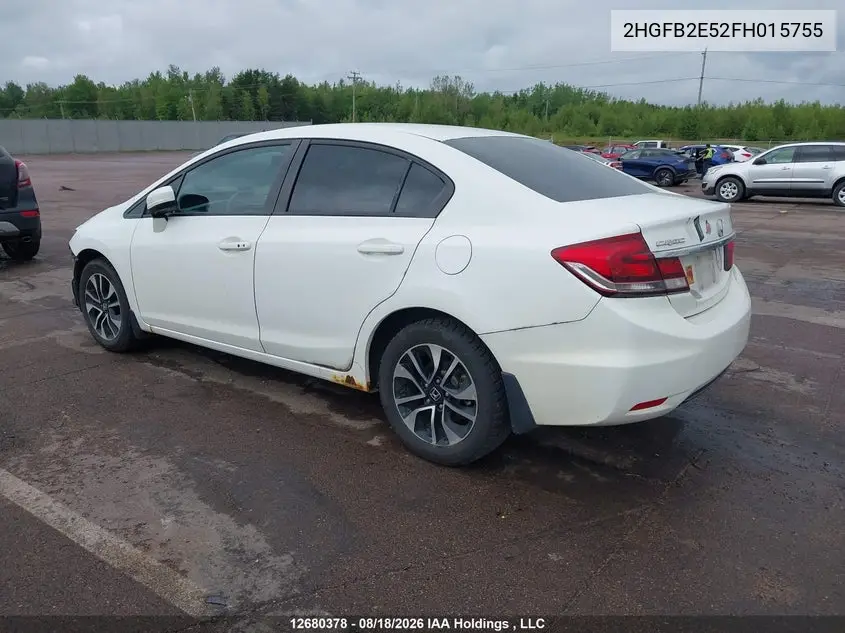 2015 HONDA CIVIC VIN 2HGFB2E52FH015755 — фото 3