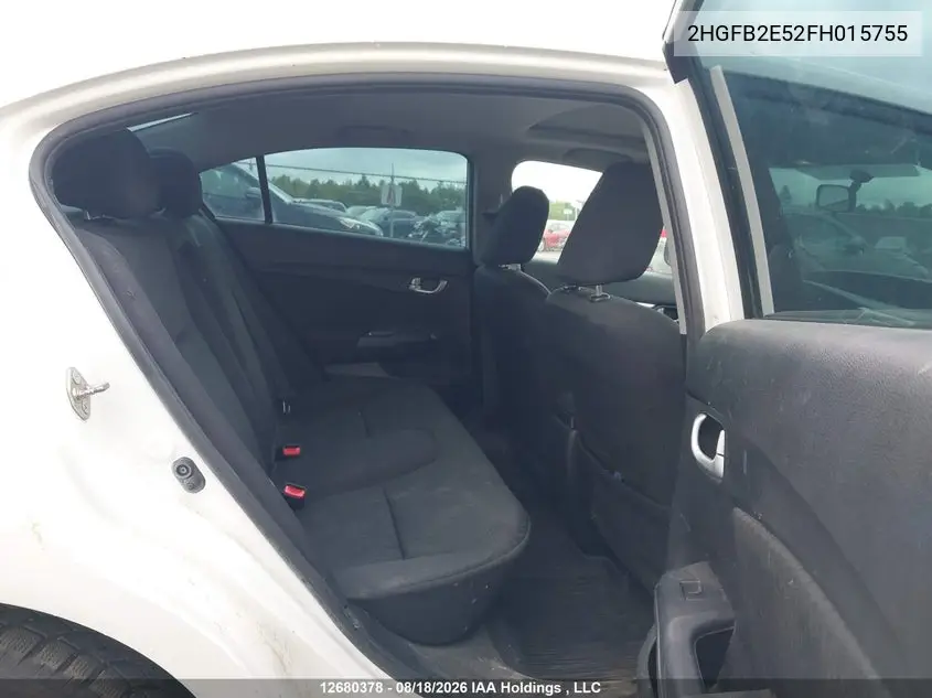 2015 HONDA CIVIC VIN 2HGFB2E52FH015755 — фото 8