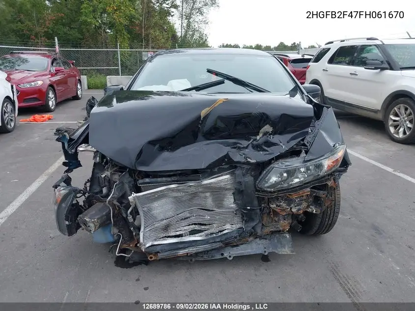 2015 HONDA CIVIC VIN 2HGFB2F47FH061670 — фото 12