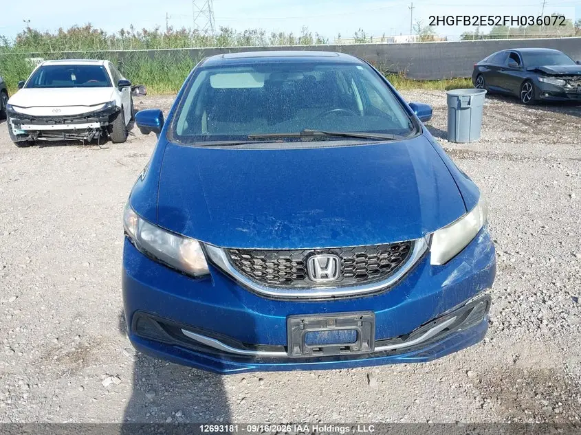2015 HONDA CIVIC VIN 2HGFB2E52FH036072 — фото 11